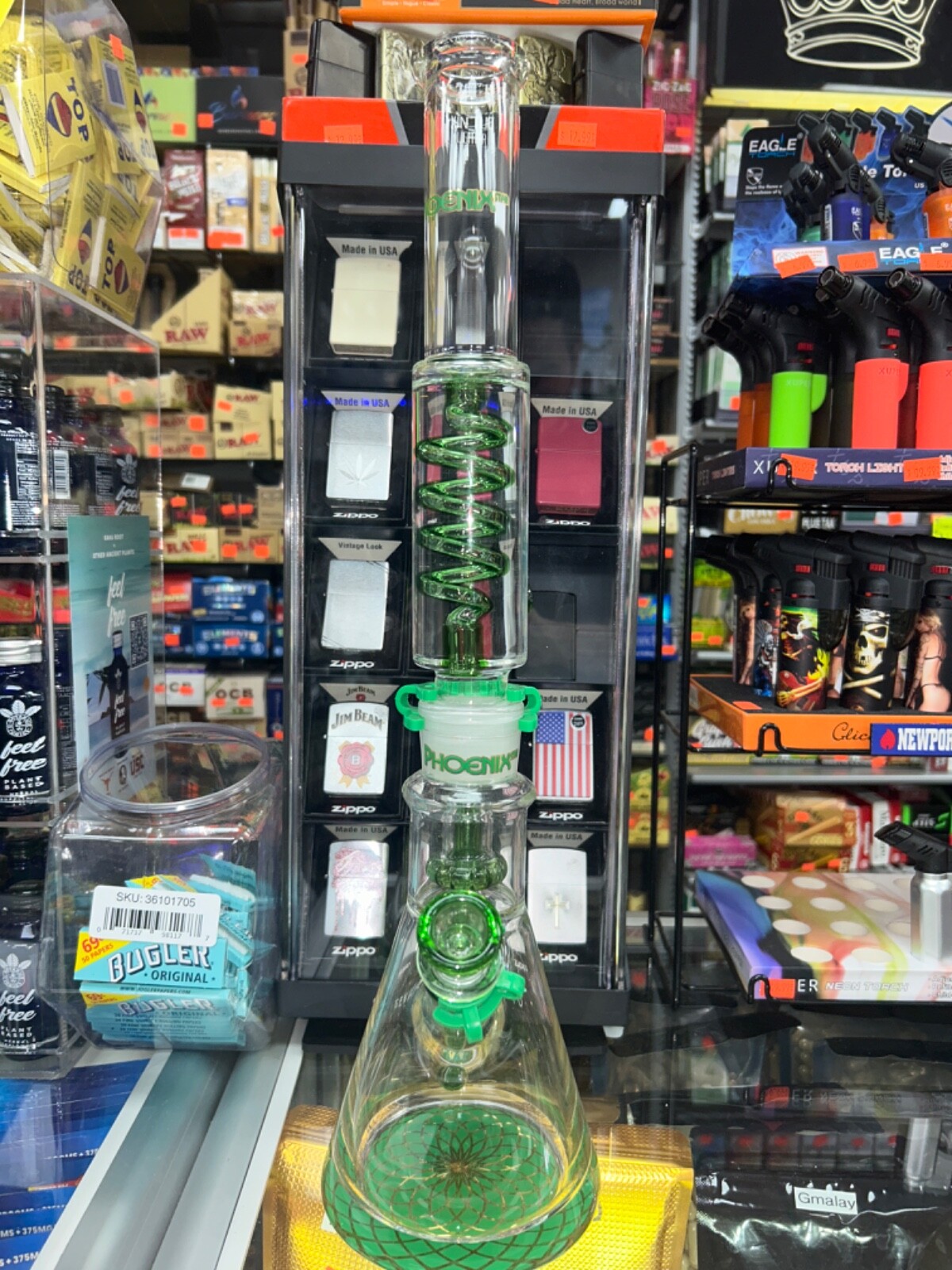 Phoenix Glass 14 mm Glycerine Bong (Green/Black/Blue/Pink)
