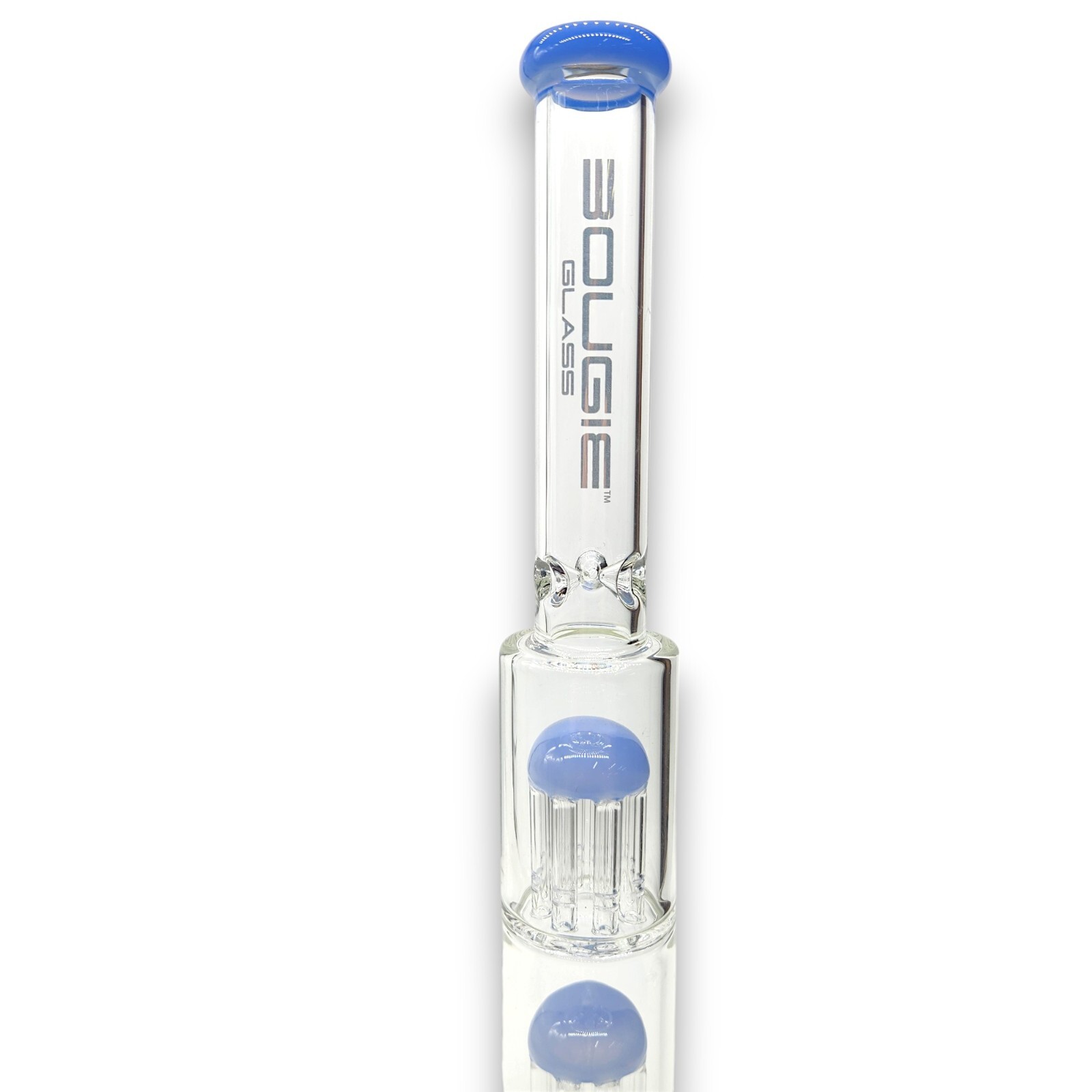 18&Prime; Bougie Thick HEAVY DUTY Glass Straight Tube Beaker Bong – TREE PERC – BLUE