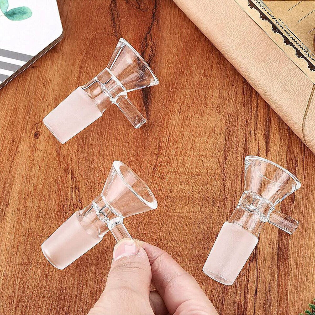 3X 14mm Male Glass Bowl Handle Piece Replacement for Water Filter Bongs